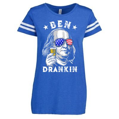 Ben Drankin Benjamin Franklin Funny Ing 4th Of July Usa Great Gift Enza Ladies Jersey Football T-Shirt