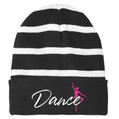 Ballet Dancer Ballerina Dance Gifts Striped Beanie with Solid Band