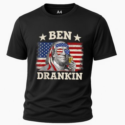 Ben Drankin Benjamin Franklin 4th Of July Funny Drinking Performance Shirt