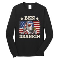Ben Drankin Benjamin Franklin 4th Of July Funny Drinking Long Sleeve Shirt