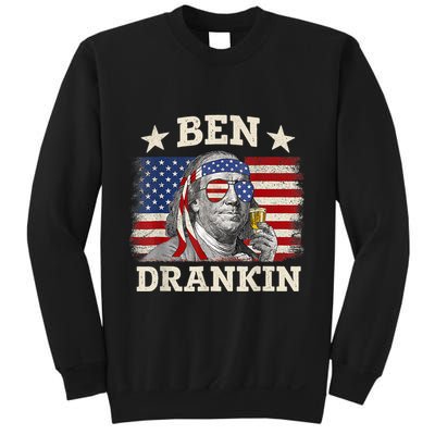 Ben Drankin Benjamin Franklin 4th Of July Funny Drinking Sweatshirt