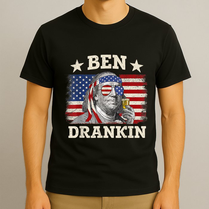Ben Drankin Benjamin Franklin 4th Of July Funny Drinking T-Shirt