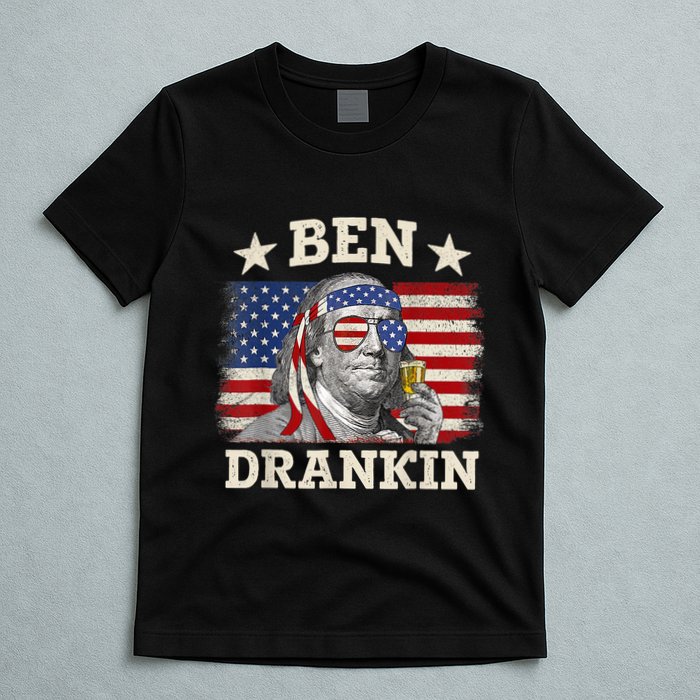 Ben Drankin Benjamin Franklin 4th Of July Funny Drinking T-Shirt