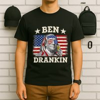 Ben Drankin Benjamin Franklin 4th Of July Funny Drinking T-Shirt
