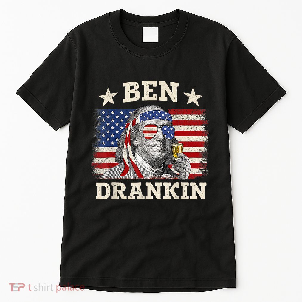 Ben Drankin Benjamin Franklin 4th Of July Funny Drinking Tall T-Shirt
