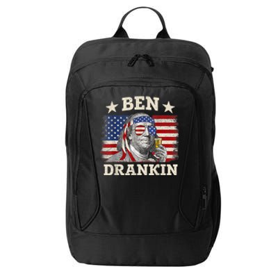 Ben Drankin Benjamin Franklin 4th Of July Funny Drinking City Backpack