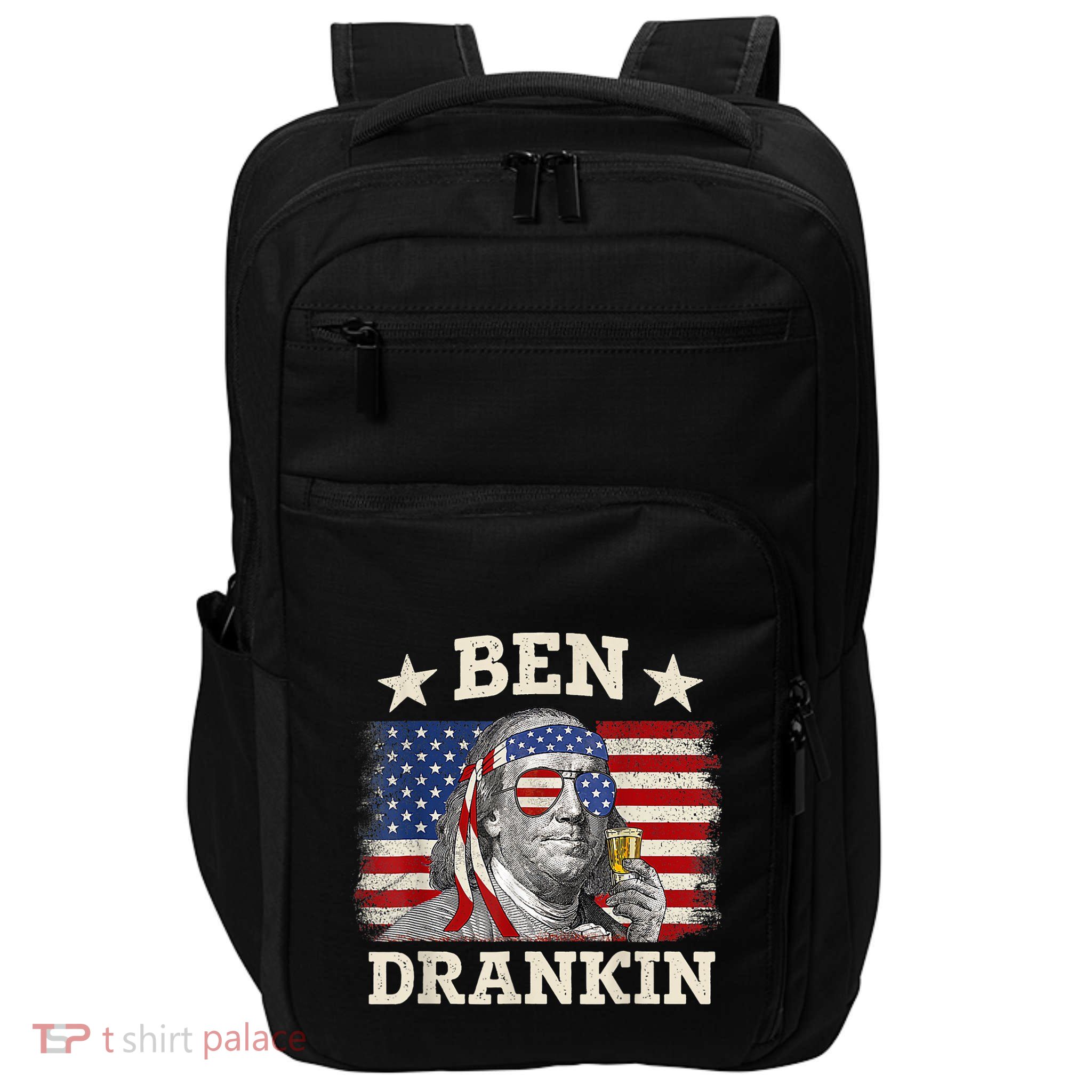 Ben Drankin Benjamin Franklin 4th Of July Funny Drinking Impact Tech Backpack