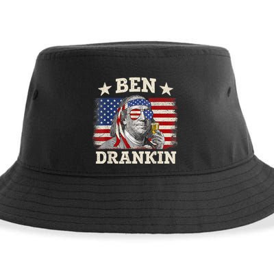 Ben Drankin Benjamin Franklin 4th Of July Funny Drinking Sustainable Bucket Hat