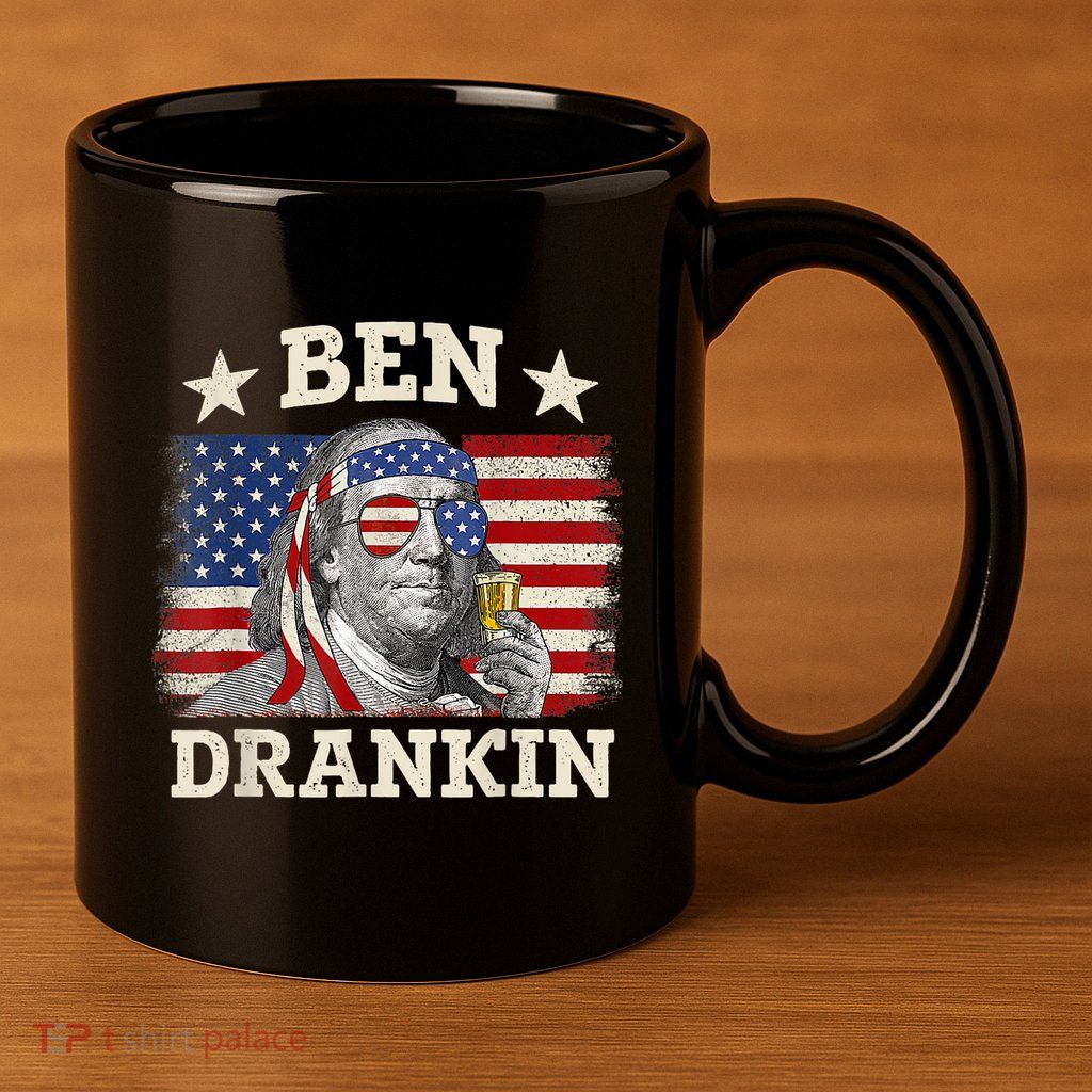 Ben Drankin Benjamin Franklin 4th Of July Funny Drinking 11oz C Handle Ceramic Mug