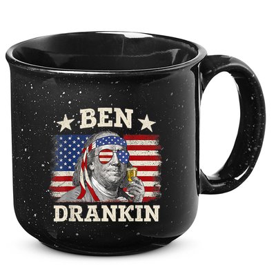 Ben Drankin Benjamin Franklin 4th Of July Funny Drinking 15oz Campfire Ceramic Mug