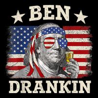 Ben Drankin Benjamin Franklin 4th Of July Funny Drinking Drawstring Bag