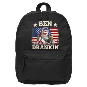 Ben Drankin Benjamin Franklin 4th Of July Funny Drinking 16 in Basic Backpack