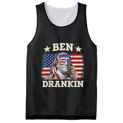 Ben Drankin Benjamin Franklin 4th Of July Funny Drinking Mesh Reversible Basketball Jersey Tank