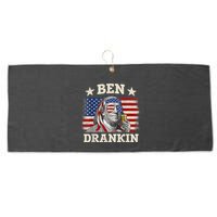 Ben Drankin Benjamin Franklin 4th Of July Funny Drinking Large Microfiber Waffle Golf Towel