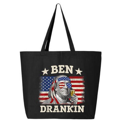Ben Drankin Benjamin Franklin 4th Of July Funny Drinking 25L Jumbo Tote