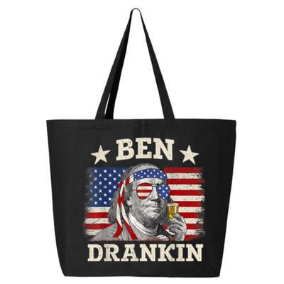 Ben Drankin Benjamin Franklin 4th Of July Funny Drinking 25L Jumbo Tote