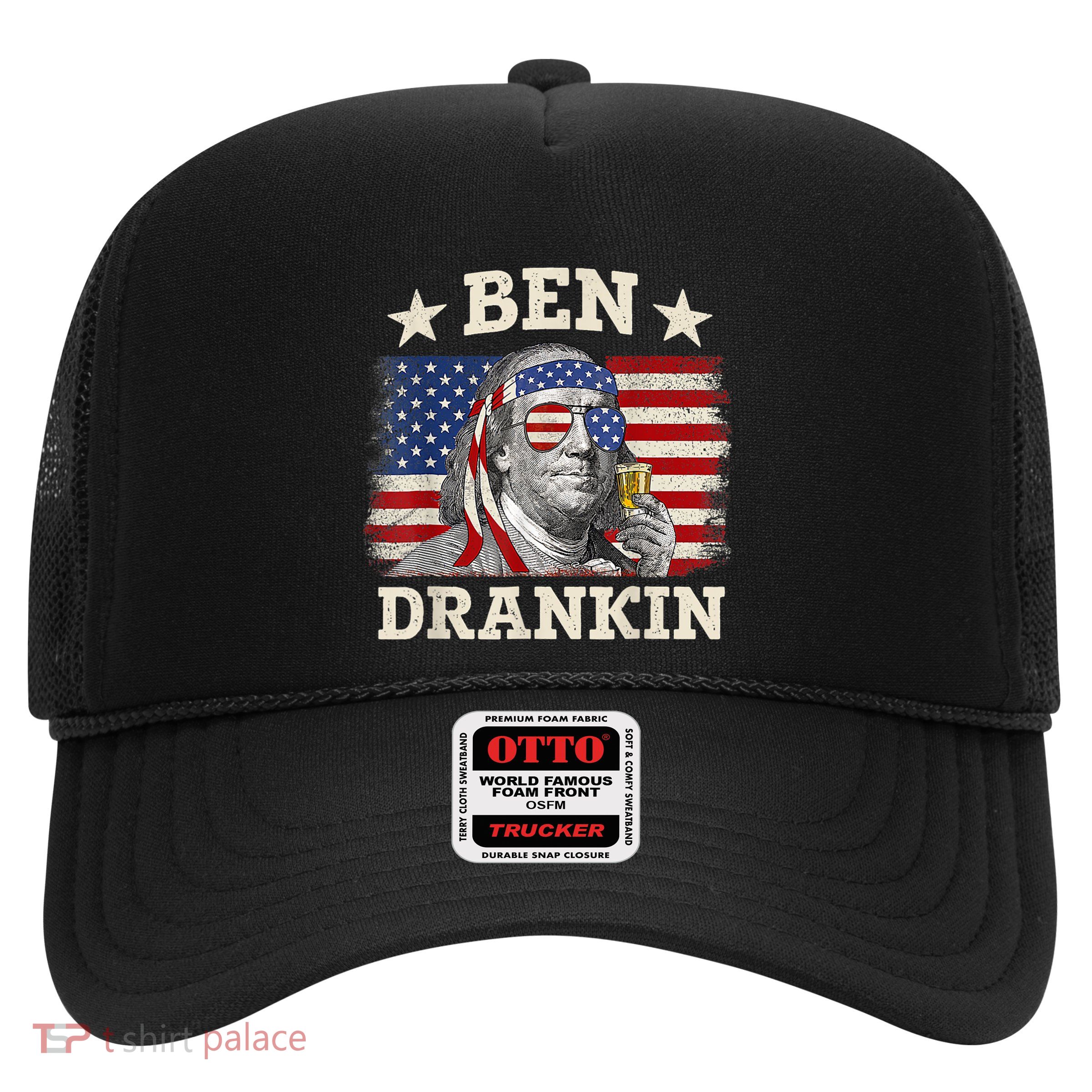 Ben Drankin Benjamin Franklin 4th Of July Funny Drinking Trucker Hat