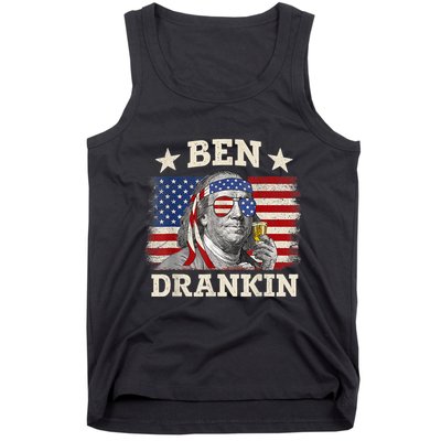 Ben Drankin Benjamin Franklin 4th Of July Funny Drinking Tank Top