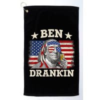 Ben Drankin Benjamin Franklin 4th Of July Funny Drinking Golf Towel