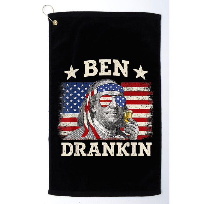 Ben Drankin Benjamin Franklin 4th Of July Funny Drinking Golf Towel