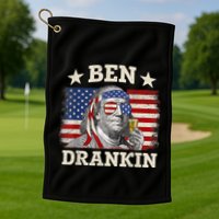 Ben Drankin Benjamin Franklin 4th Of July Funny Drinking Golf Towel