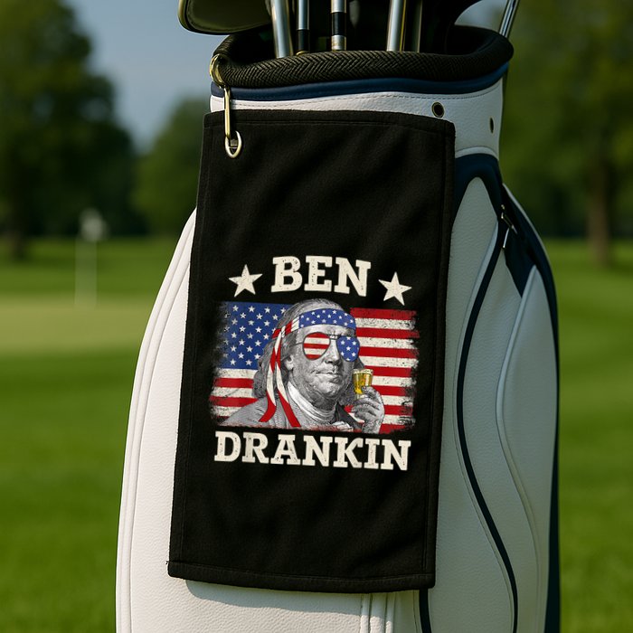 Ben Drankin Benjamin Franklin 4th Of July Funny Drinking Golf Towel