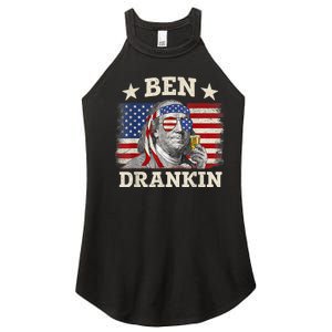 Ben Drankin Benjamin Franklin 4th Of July Funny Drinking Women's Perfect Tri Rocker Tank