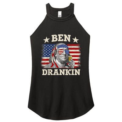 Ben Drankin Benjamin Franklin 4th Of July Funny Drinking Women's Perfect Tri Rocker Tank