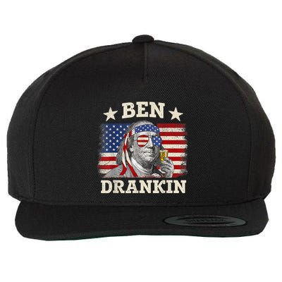 Ben Drankin Benjamin Franklin 4th Of July Funny Drinking Wool Snapback Cap