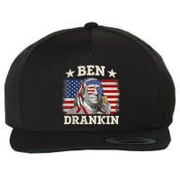 Ben Drankin Benjamin Franklin 4th Of July Funny Drinking Wool Snapback Cap