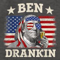 Ben Drankin Benjamin Franklin 4th Of July Funny Drinking Vector Backpack