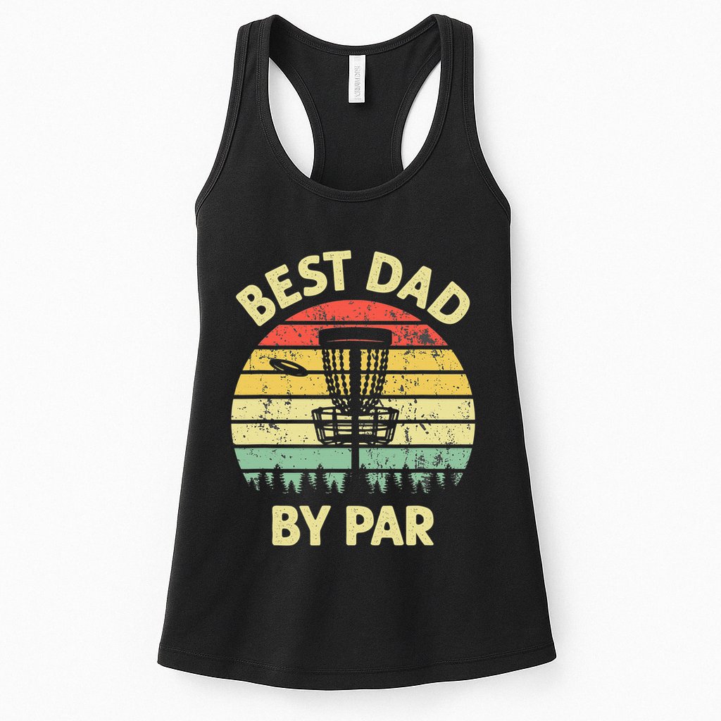 Best Dad By Par Funny Disc Golf Frisbee Golfer Father's Day Womens Tank Top