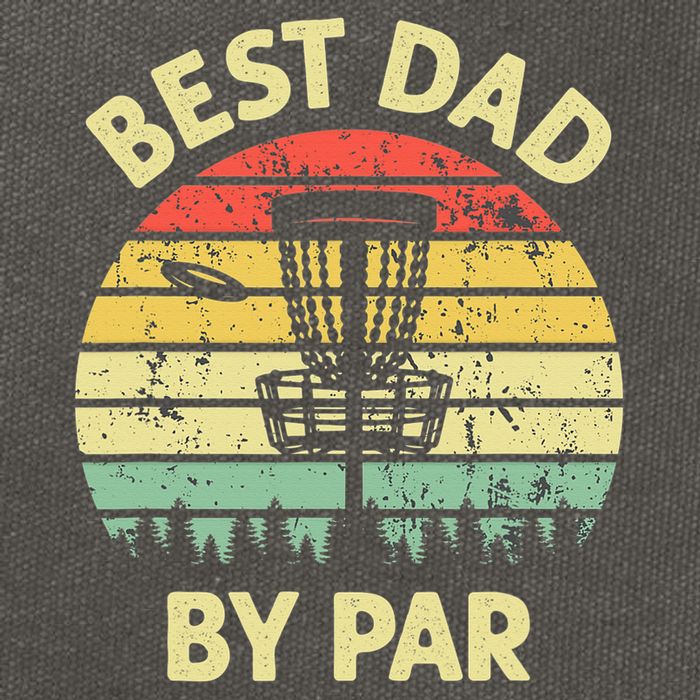 Best Dad By Par Funny Disc Golf Frisbee Golfer Father's Day Cotton Canvas Backpack