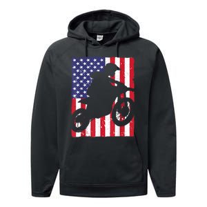 Best Dirt Bike For Men Dirtbike Racing US Flag Biker Performance Fleece Hoodie