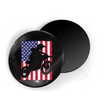 Best Dirt Bike For Men Dirtbike Racing US Flag Biker Magnet