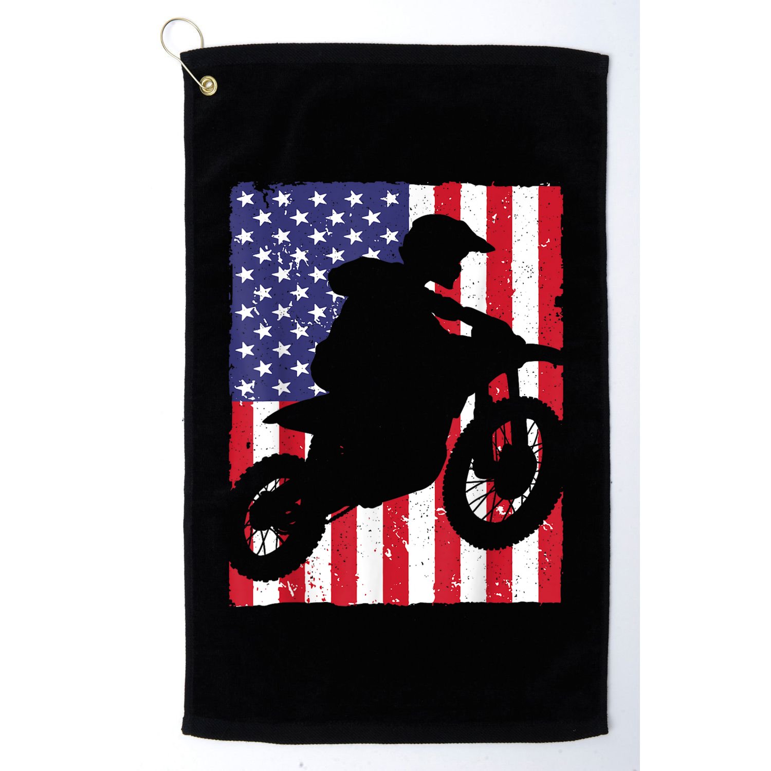 Best Dirt Bike For Men Dirtbike Racing US Flag Biker Golf Towel