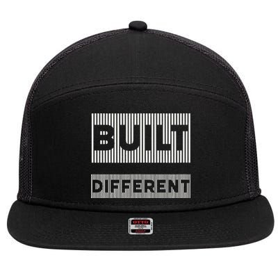 Built Different 7 Panel Mesh Trucker Snapback Hat