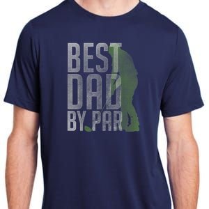 Best Dad by Par Father's Day Golf Lover Gift Papa Golfer Adult ChromaSoft Performance T-Shirt