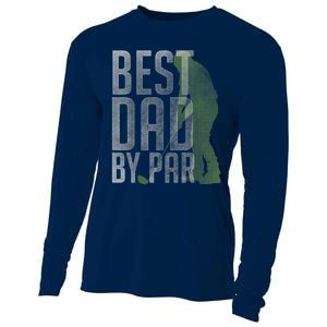 Best Dad by Par Father's Day Golf Lover Gift Papa Golfer Cooling Performance Long Sleeve Crew