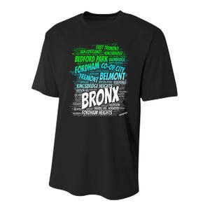 Boogie Down Bronx New York City Pride Map Area Like A Zoo Youth Performance Sprint T-Shirt