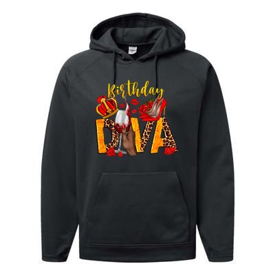 Birthday Diva Birthday Queen Birthday Girl Its My Birthday Performance Fleece Hoodie