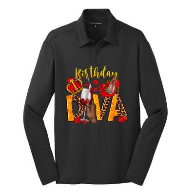 Birthday Diva Birthday Queen Birthday Girl Its My Birthday Silk Touch Performance Long Sleeve Polo