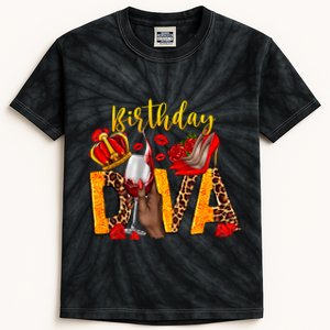 Birthday Diva Birthday Queen Birthday Girl Its My Birthday Kids Tie-Dye T-Shirt