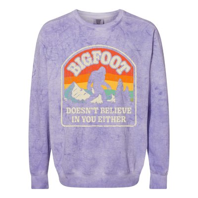 Bigfoot DoesnT Believe In You Either Colorblast Crewneck Sweatshirt