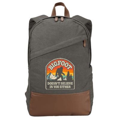 Bigfoot DoesnT Believe In You Either Cotton Canvas Backpack