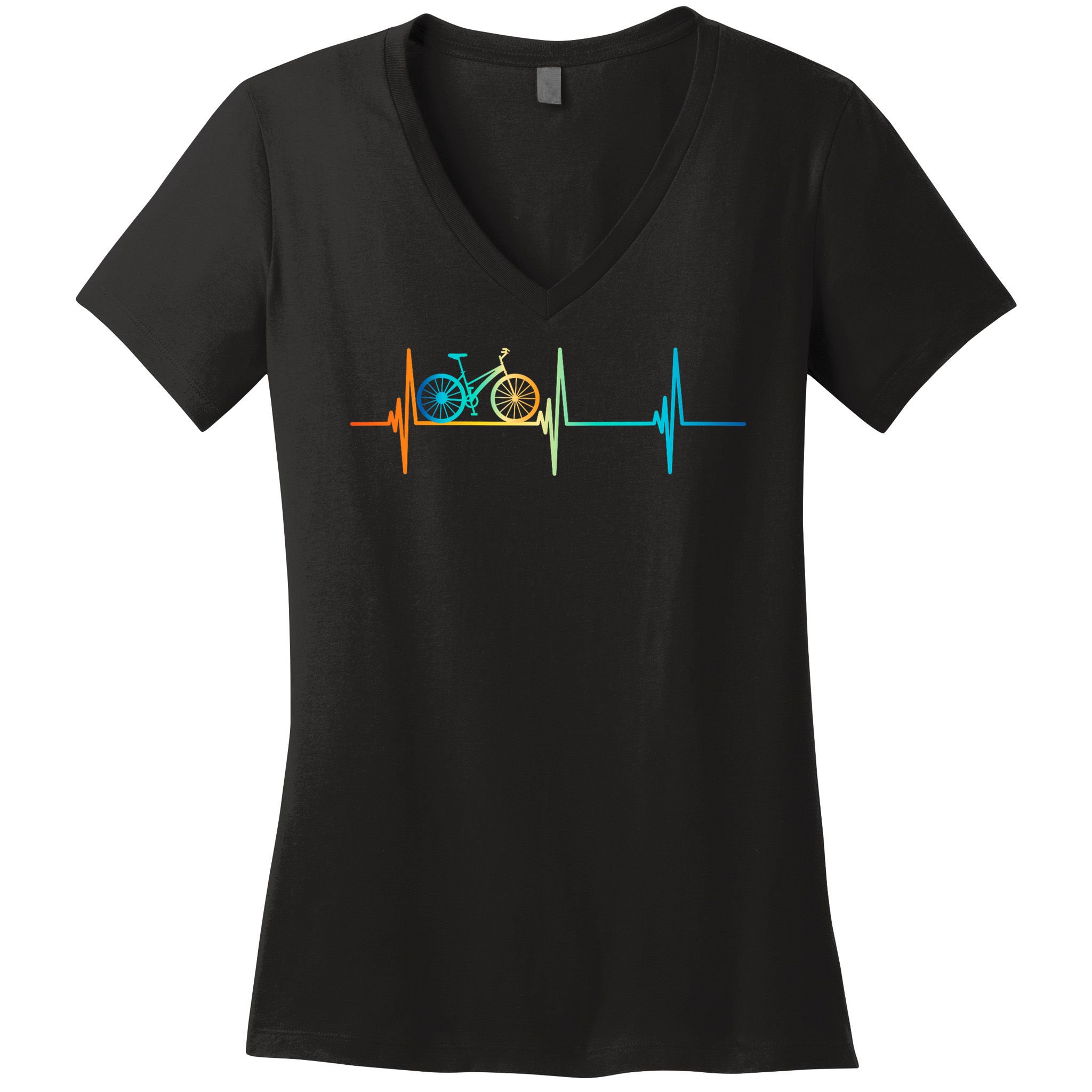 Bicycle Driving Bicyclist Cyclist Bike Rider Women's V-Neck T-Shirt