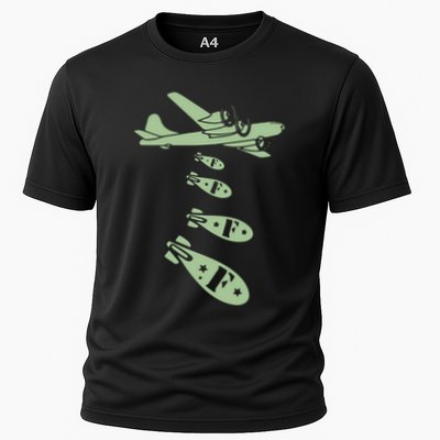 Bomber Dropping Bombs Cooling Performance Crew T-Shirt