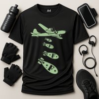 Bomber Dropping Bombs Cooling Performance Crew T-Shirt