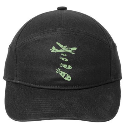 Bomber Dropping Bombs 7-Panel Snapback Hat