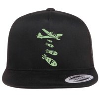 Bomber Dropping Bombs Flat Bill Trucker Hat